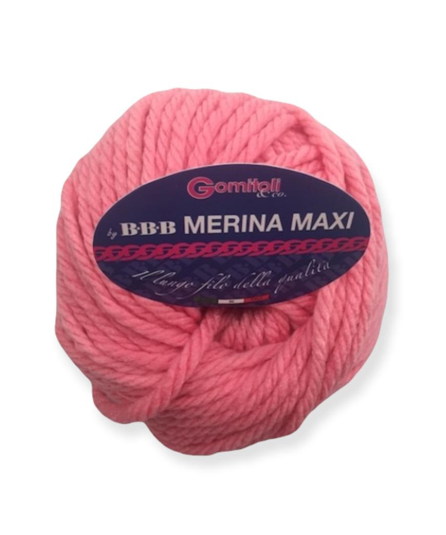 Filato Gomitolo Merina Maxi 100gr 60mt Ferri consigliati n° 10-12-Colore Fuxia