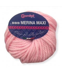 Filato Gomitolo Merina Maxi 100gr 60mt Ferri consigliati n° 10-12-Colore Rosa