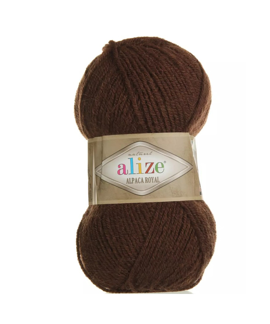 Filato Lana Alpaca Royal Alize100gr Mt 250mt Colore Marrone n°687