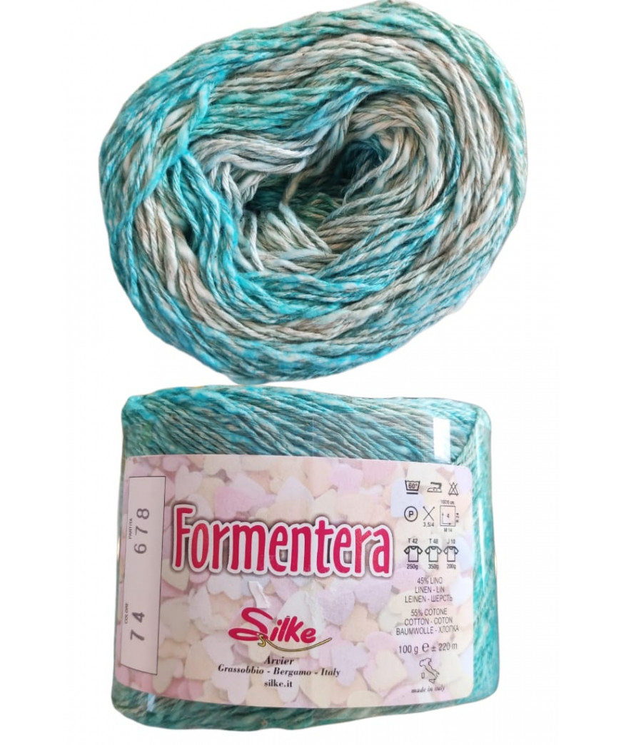 Formentera Silke gomitolo cotone e lino 100 grammi per lavori a maglia Col n 74