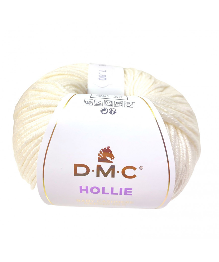 Filato Hollie Baby Cashmere merino Silk 50gr-116mt Colore Bianco Latte n° 003 Ferri consigliati n°4