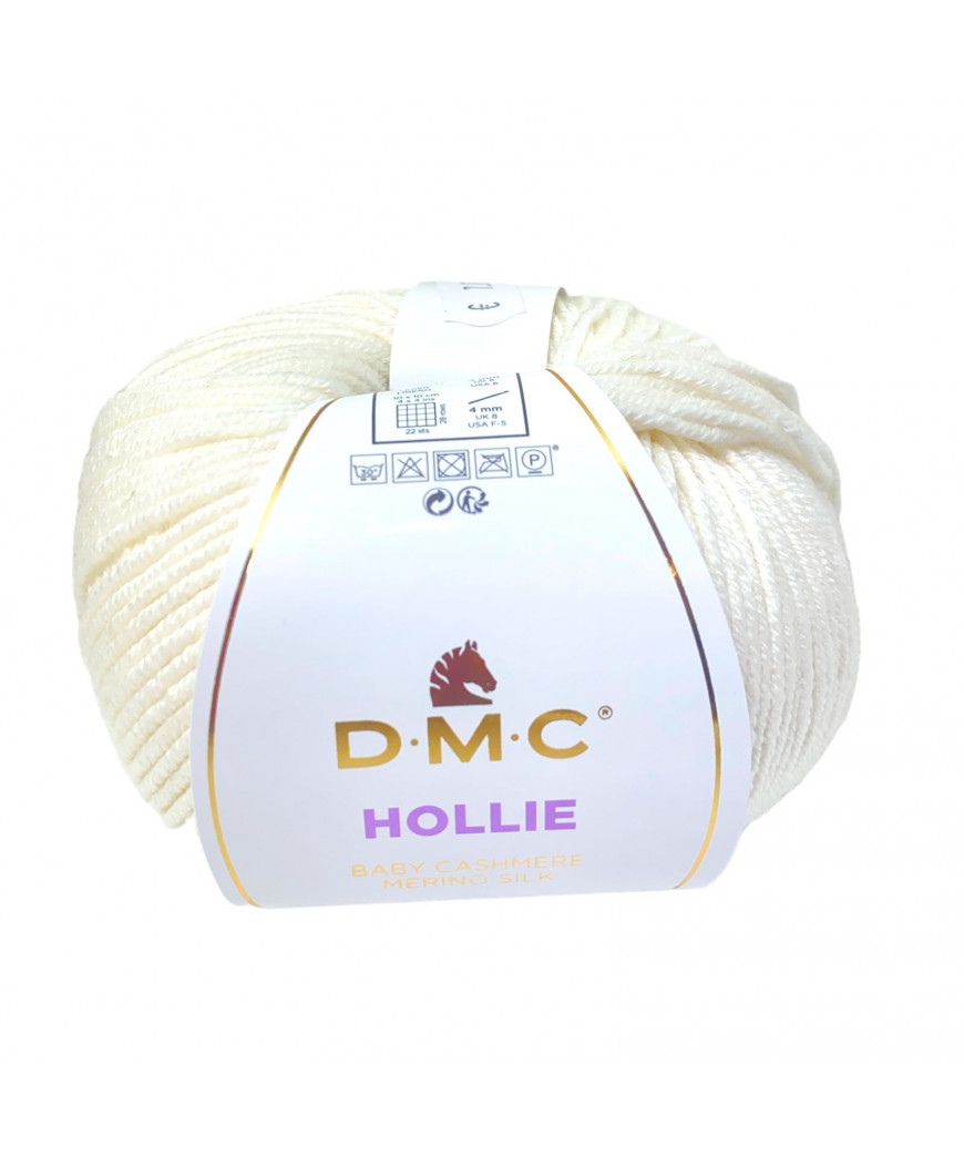 Filato Hollie Baby Cashmere merino Silk 50gr-116mt Colore Bianco n° 005 Ferri consigliati n°4