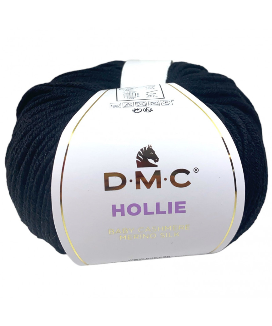 Filato Hollie Baby Cashmere merino Silk 50gr-116mt Colore Nero n° 490 Ferri consigliati n°4