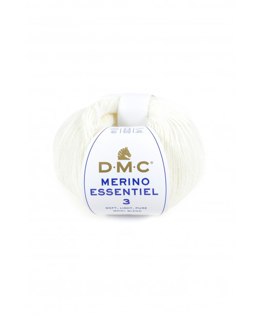 Gomitolo lana DMC merino essentiel 3 50g, panna n°950