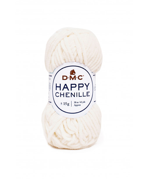 DMC HAPPY CHENILLE 25g 38Mt Col Bianco Latte n°21