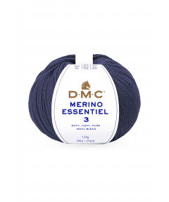 Gomitolo lana DMC merino essentiel 3 50g, Blu Melange n°987