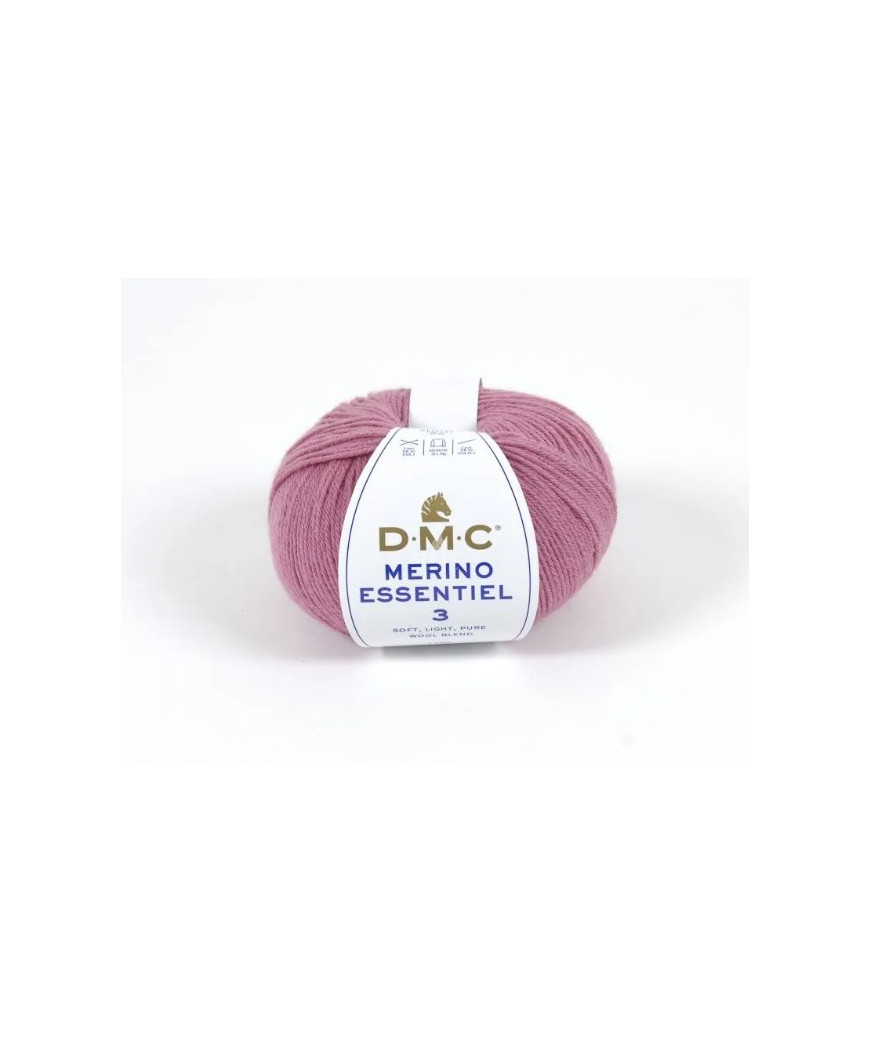 Gomitolo lana DMC merino essentiel 3 50g, rosa pastello n°957