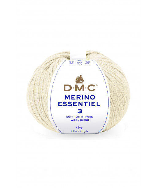 Gomitolo lana DMC merino essentiel 3 50g, Panna n°980