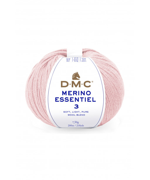 Gomitolo lana DMC merino essentiel 3 50g, rosa baby n°981