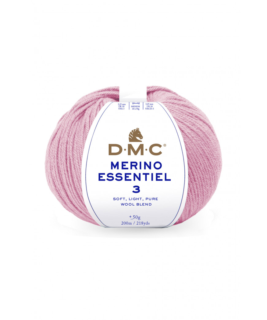 Gomitolo lana DMC merino essentiel 3 50g, Rosa Chiaro n°983