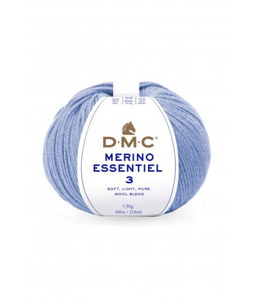 Gomitolo lana DMC merino essentiel 3 50g, Azzurro n°984