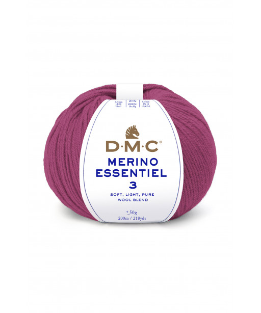 Gomitolo lana DMC merino essentiel 3 50g, Fuxia n°989