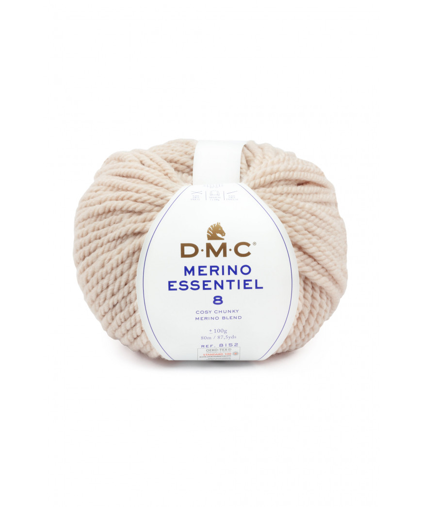 Filato Gomitolo Merimno Essentiel 8 D.M.C. 100Gr-80mt Colore Beige -Ferri consigliati n°8