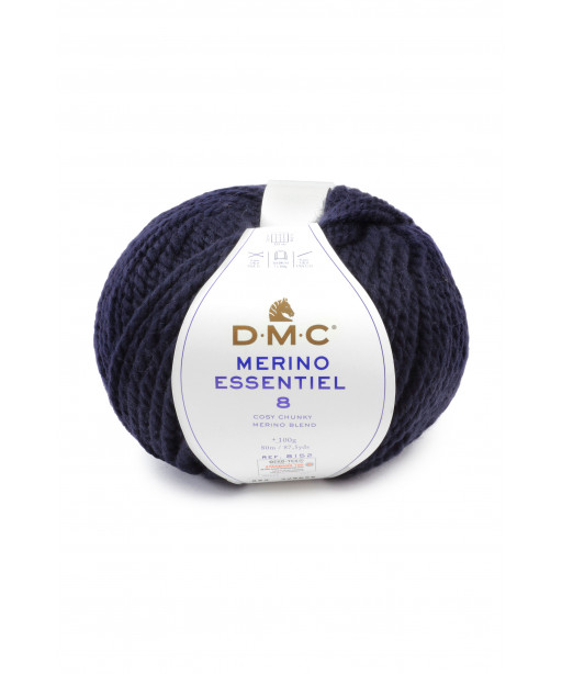 Filato Gomitolo Merimno Essentiel 8 D.M.C. 100Gr-80mt Colore Blu -Ferri consigliati n°8