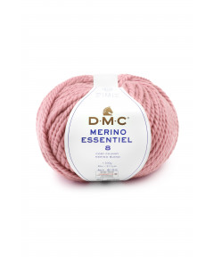 Filato Gomitolo Merimno Essentiel 8 D.M.C. 100Gr-80mt Colore Rosa -Ferri consigliati n°8