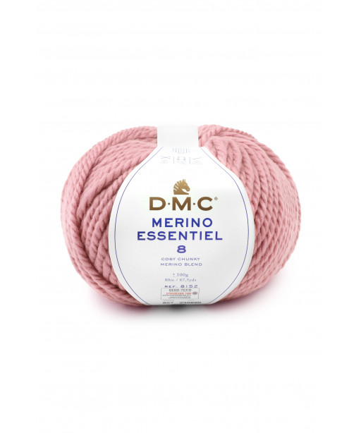 Filato Gomitolo Merimno Essentiel 8 D.M.C. 100Gr-80mt Colore Rosa -Ferri consigliati n°8