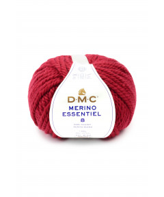 Filato Gomitolo Merimno Essentiel 8 D.M.C. 100Gr-80mt Colore Rosso -Ferri consigliati n°8