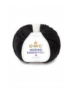 Filato Gomitolo Merimno Essentiel 8 D.M.C. 100Gr-80mt Colore Nero-Ferri consigliati n°8