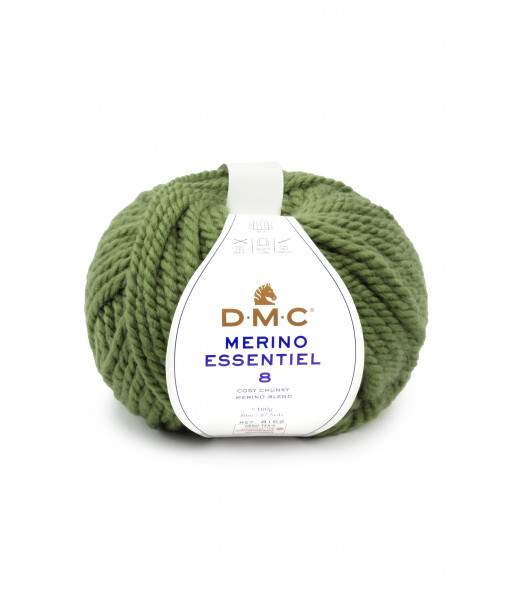 Filato Gomitolo Merimno Essentiel 8 D.M.C. 100Gr-80mt Colore Verde chiaro -Ferri consigliati n°8