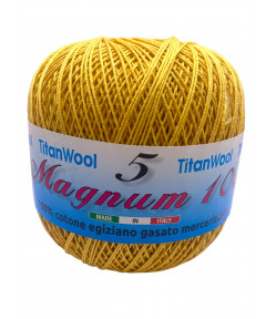 Cotone "Magnum"100% Egiziano Gasato Mercerizzato-100gr 452mt Colore Ocra n°265-Uncinetto Consigliato n°2