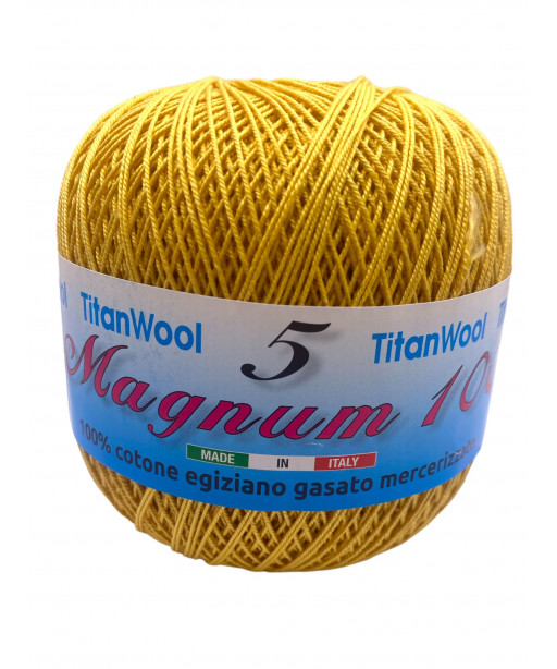 Cotone "Magnum"100% Egiziano Gasato Mercerizzato-100gr 452mt Colore Ocra n°265-Uncinetto Consigliato n°2