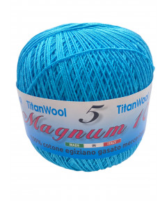 Cotone "Magnum"100% Egiziano Gasato Mercerizzato-100gr 452mt Colore Turchese n°174-Uncinetto Consigliato n°2