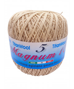 Cotone "Magnum"100% Egiziano Gasato Mercerizzato-100gr 452mt Colore Sabbia n°2140-Uncinetto Consigliato n°2