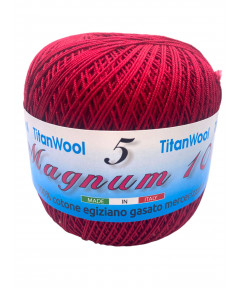 Cotone "Magnum"100% Egiziano Gasato Mercerizzato-100gr 452mt Colore Rubino n°286-Uncinetto Consigliato n°2