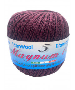 Cotone "Magnum"100% Egiziano Gasato Mercerizzato-100gr 452mt Colore Vinaccia n°50-Uncinetto Consigliato n°2