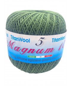 Cotone "Magnum"100% Egiziano Gasato Mercerizzato-100gr 452mt Colore Verdone n°780-Uncinetto Consigliato n°2