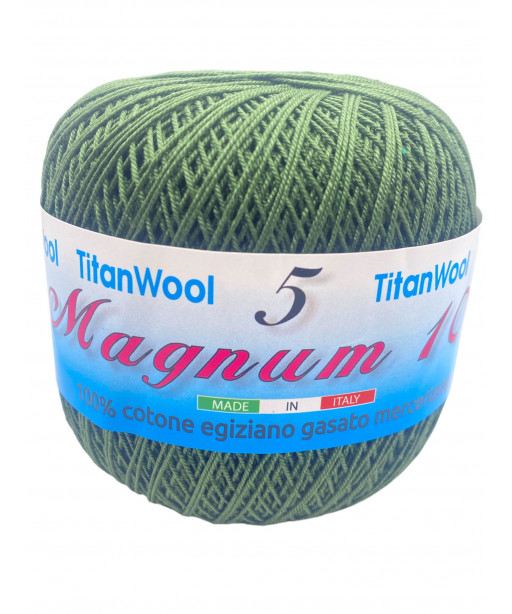 Cotone "Magnum"100% Egiziano Gasato Mercerizzato-100gr 452mt Colore Verdone n°780-Uncinetto Consigliato n°2