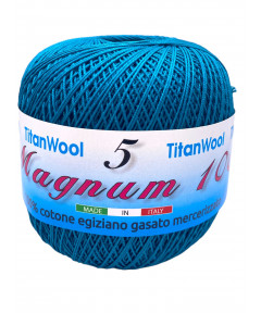 Cotone "Magnum"100% Egiziano Gasato Mercerizzato-100gr 452mt Colore Petrolio n°93-Uncinetto Consigliato n°2