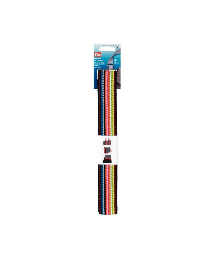 Tracolla per borse PRYM, 3m 40mm, marrone fantasia rainbow