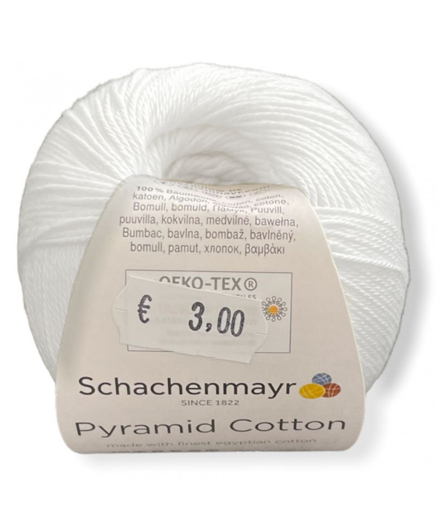 Gomitoli Pyramid Cotton 50gr, 100%cotone, bianco n°1