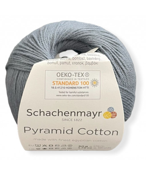 Gomitoli Pyramid Cotton 50gr, 100%cotone, azzurro/grigio n°92