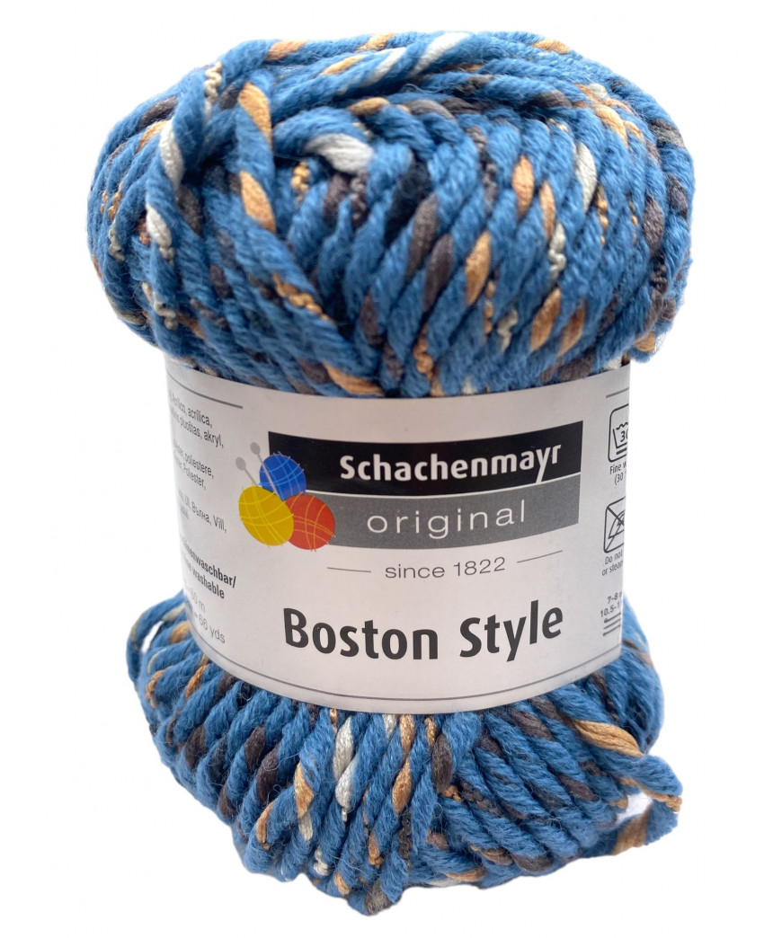 Goitolo lana Boston Style 50gr,60MT Ferri Consigliati n°7-8 Colore mix Azzurro n°552