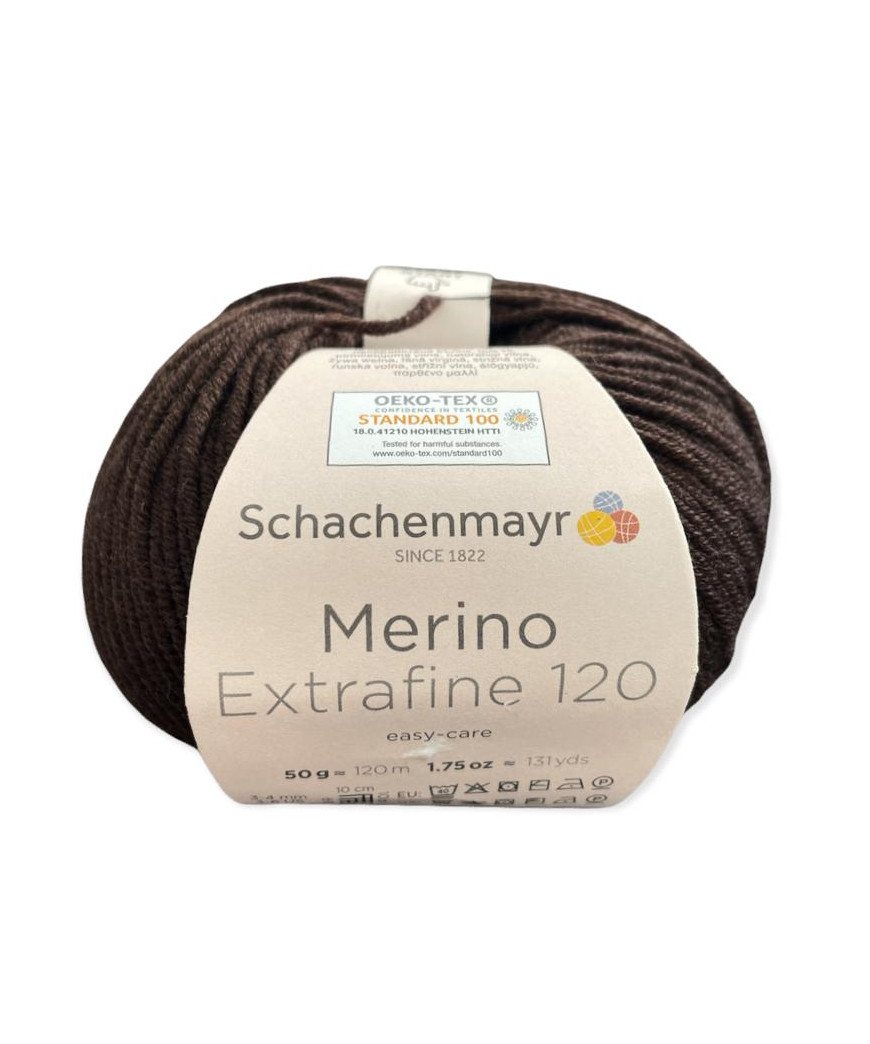 Gomitolo Lana Merino Extrafine 120 50g marrone n°112