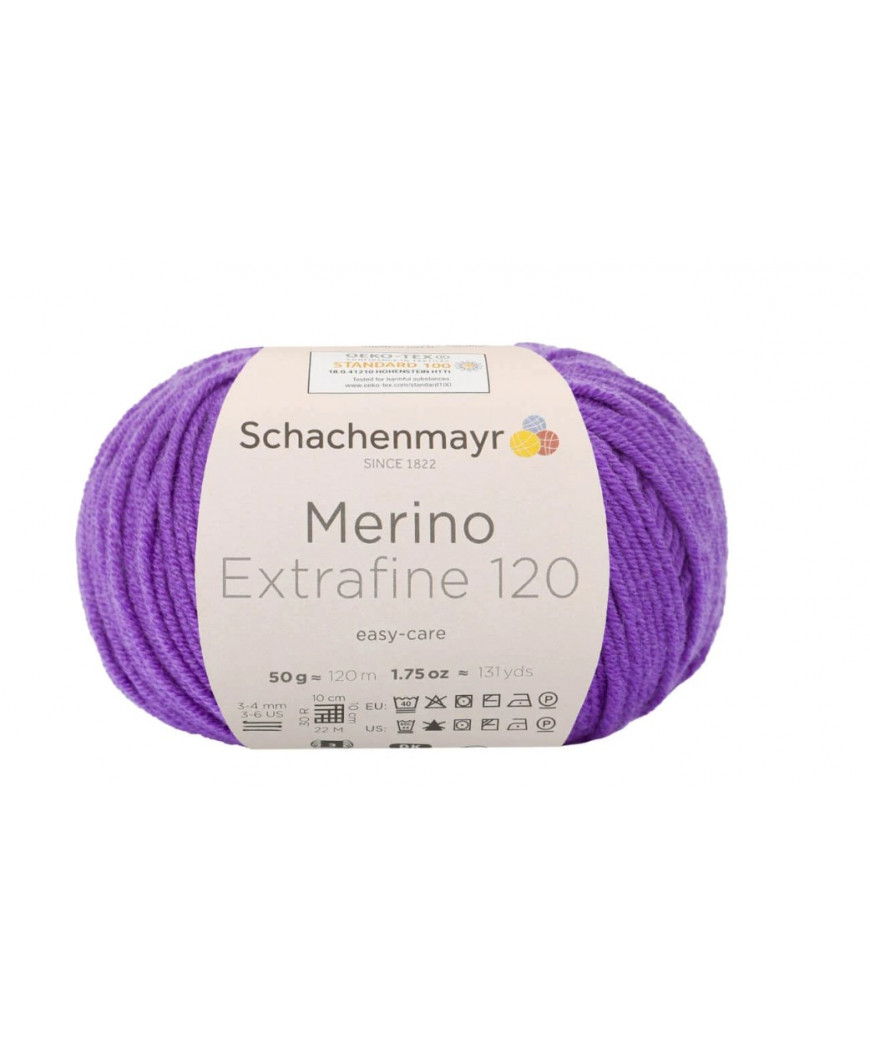 Gomitolo Lana Merino Extrafine 120 50g Viola n°147