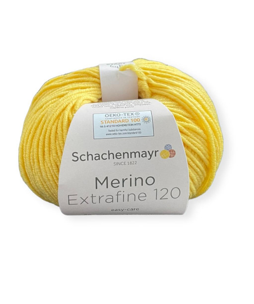 Gomitolo Lana Merino Extrafine 120 50g Giallo n°120