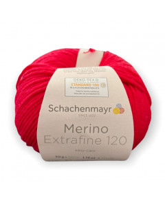 Gomitolo Lana Merino Extrafine 120 50g Rosso 131