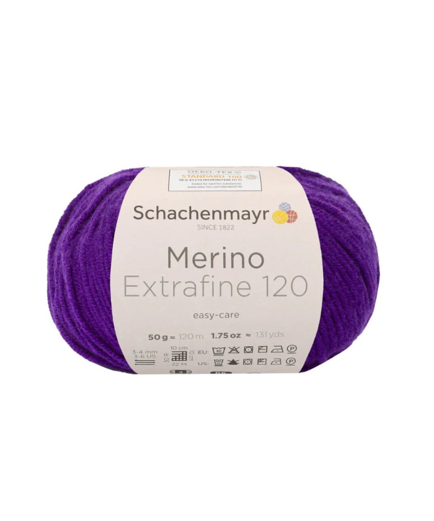 Gomitolo Lana Merino Extrafine 120 50g Viola n°148