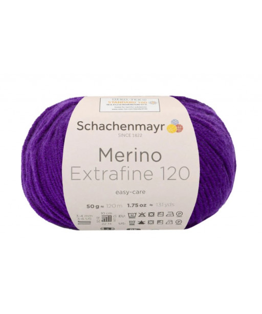 Gomitolo Lana Merino Extrafine 120 50g Viola n°148