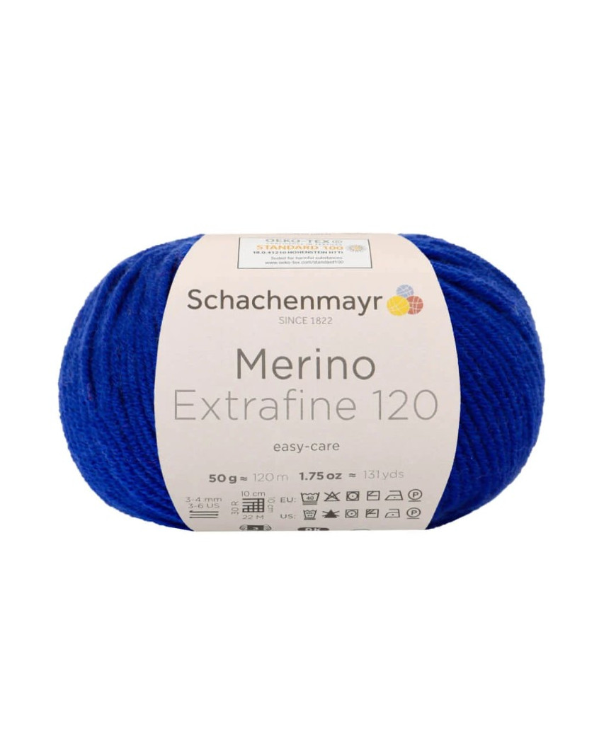 Gomitolo Lana Merino Extrafine 120 50g Blu Elettrico n°153