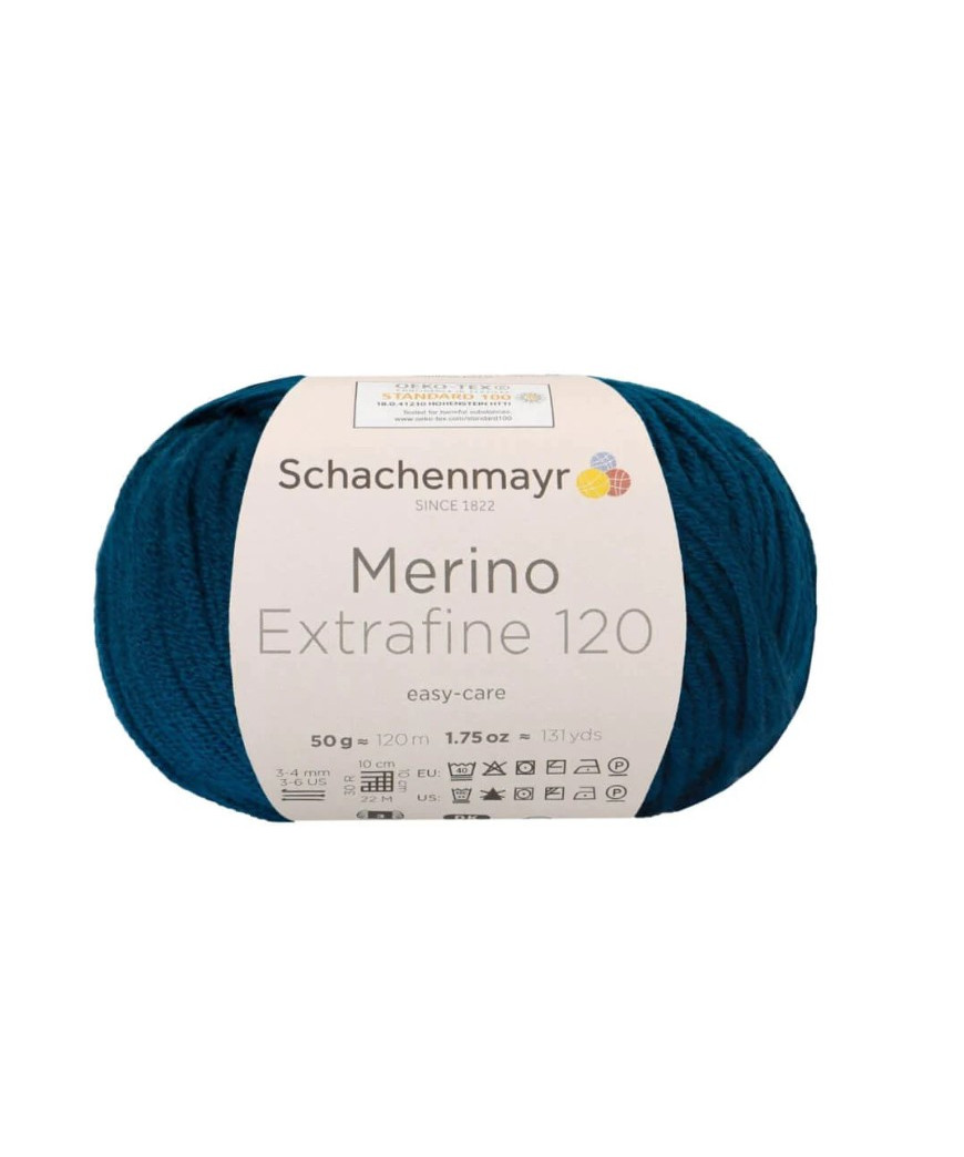 Gomitolo Lana Merino Extrafine 120 50g petrolio n°164