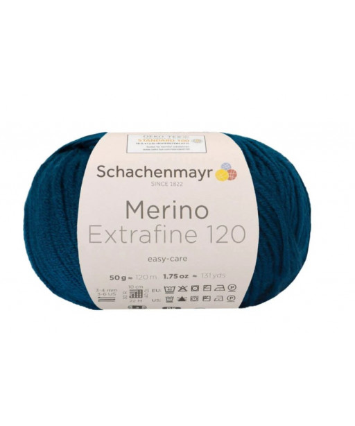Gomitolo Lana Merino Extrafine 120 50g petrolio n°164
