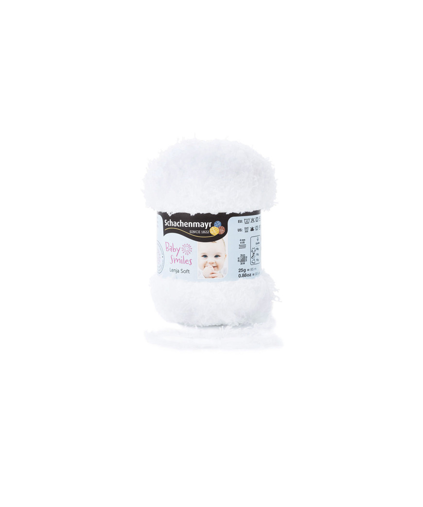 Gomitolo Baby Smiles Lenja Soft 25g, bianco n°1001