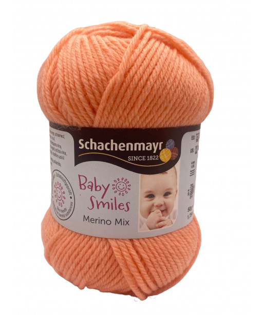 Gomitolo Lana "Bbay Smiles Merino Mix 50gr 120mt-ferri consigliati n°4 Colore Salmone n°1024