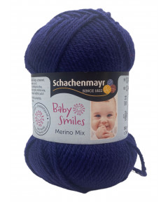 Gomitolo Lana "Bbay Smiles Merino Mix 50gr 120mt-ferri consigliati n°4 Colore Blu n°1050