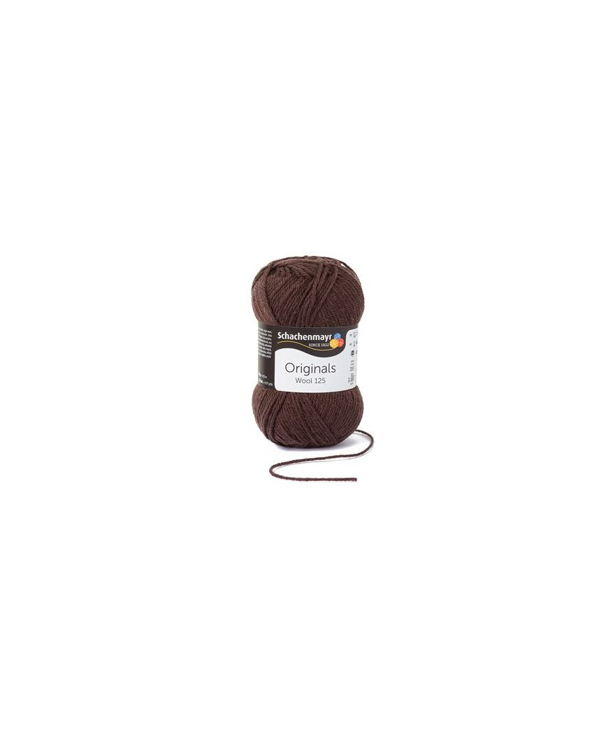 Filato Gomitolo Lana "Wool 125" 50gr-125mt-Ferri Consigliati n°4-Colore Marrone n°112