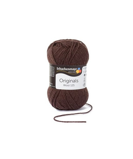 Filato Gomitolo Lana "Wool 125" 50gr-125mt-Ferri Consigliati n°4-Colore Marrone n°112